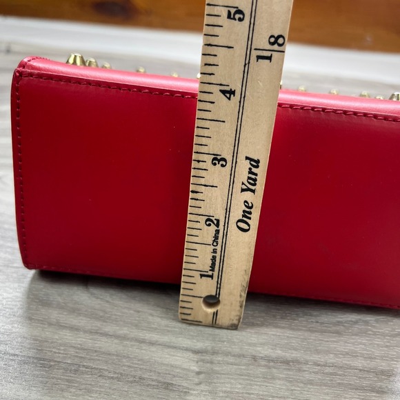 Persaman Crossbody Handbag Women's Red Stud Details Adjustable Straps Italy - Picture 12 of 15